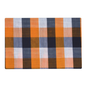 Orange and Blue Plaid Placemat