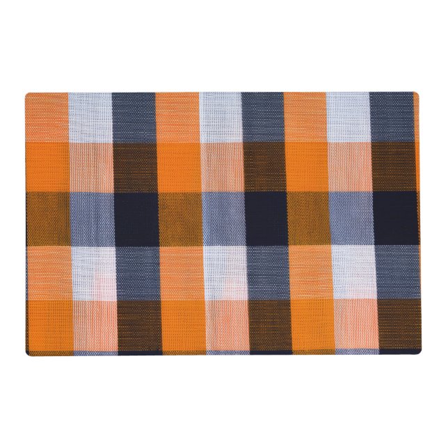 Orange and Blue Plaid Placemat (Front)
