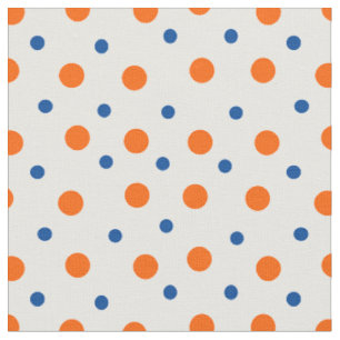 orange and blue polka dots fabric