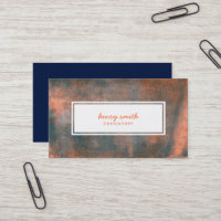 Orange and Blue Rolled Ink Trendy Modern Business Card
