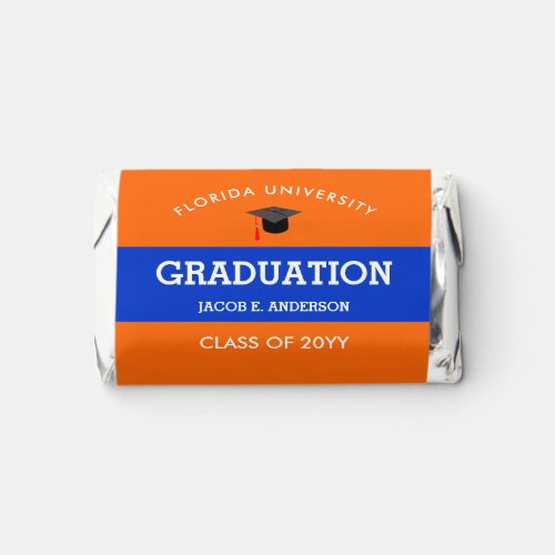 Orange and Blue School Colors Graduation Custom He Hersheys Miniatures