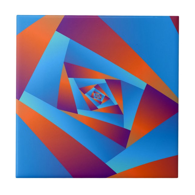 Orange and Blue Spiral tile (Front)