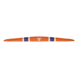 Orange and Blue Sports Jersey Stripes Tie Headband