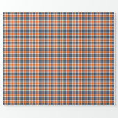 Orange and Blue Sporty Plaid Wrapping Paper (Flat)