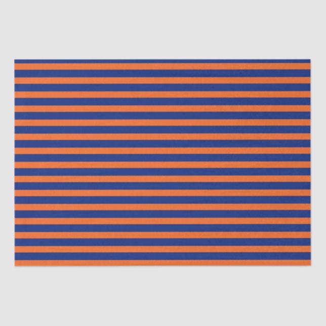 Orange and Blue Stripes Tissue Paper (Front)