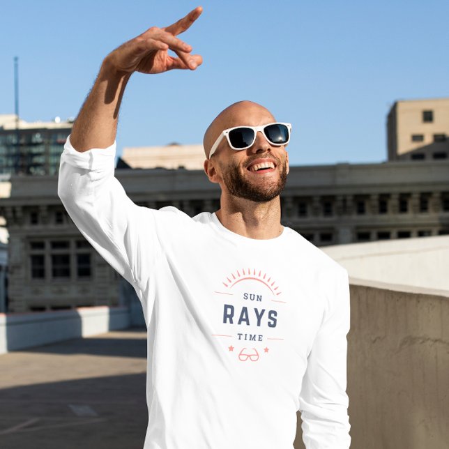 Orange and Blue Sun Rays Time Long Sleeve T-Shirt (Creator Uploaded)