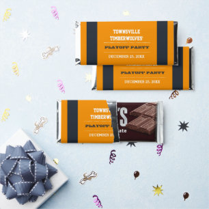 Orange and Blue Team Football Party Hershey Bar Favors