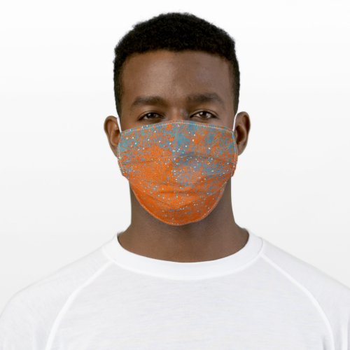 orange and blue texture adult cloth face mask