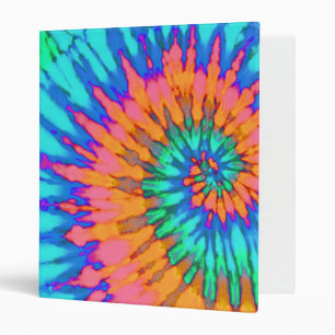Orange and Blue Tie Dye Binder