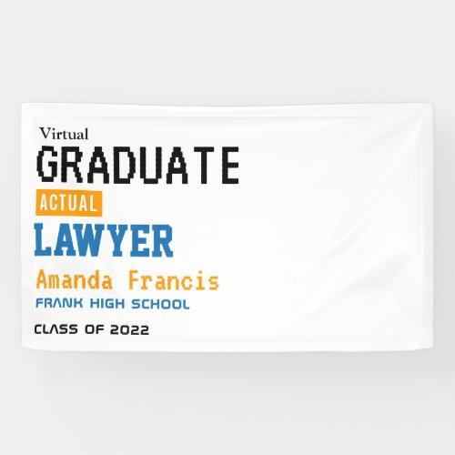 Orange and Blue Virtual Graduation Party Banner