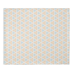 Orange and Blue Watercolor Triangle Duvet Cover