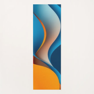 Orange and Blue Waves Yoga Mat