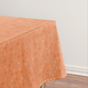 orange and blush polka dots tablecloth