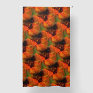 Orange And Brown Abstract Art Pattern Blackout Curtains