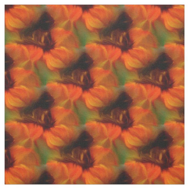 Orange And Brown Abstract Art Pattern Fabric (Swatch)