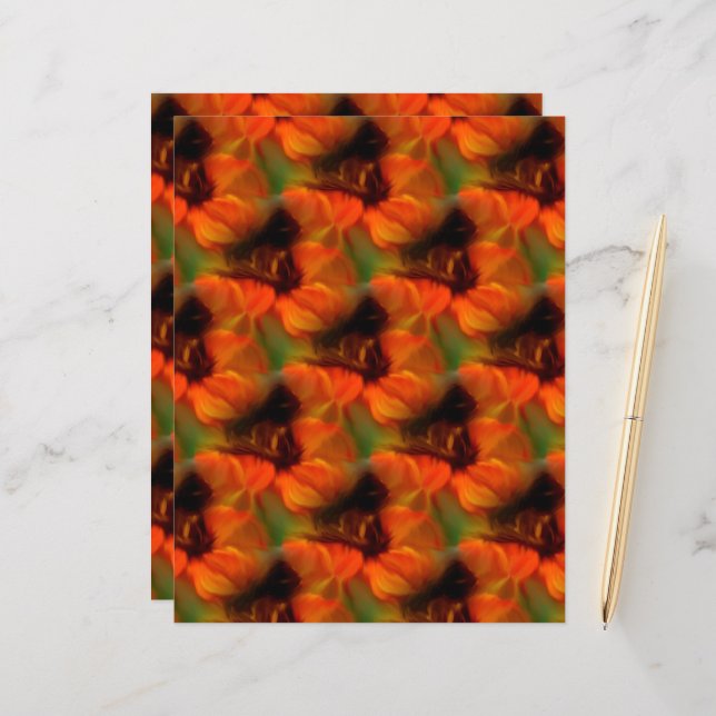 Orange And Brown Abstract Art Pattern Scrapbook (Front/Back In Situ)