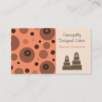 Orange and Brown Abstract Designer Cakes Business Card