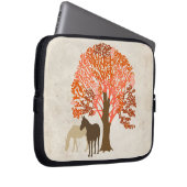 Orange and Brown Autumn Horses Laptop Sleeve (Front Right)