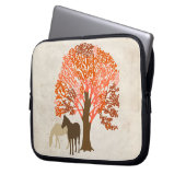 Orange and Brown Autumn Horses Laptop Sleeve (Front Left)