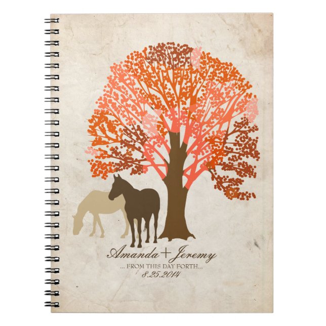 Orange and Brown Autumn Horses Notebook (Front)