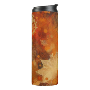 Orange And Brown Autumn Texture Thermal Tumbler