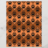 Orange And Brown Chevron With Dog Paw Pattern (Front)