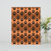 Orange And Brown Chevron With Dog Paw Pattern (Standing Front)