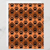 Orange And Brown Chevron With Dog Paw Pattern (Front/Back)