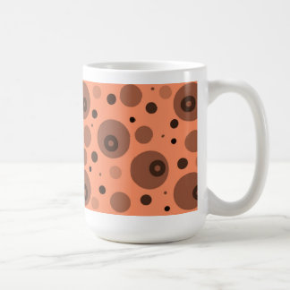 Orange and Brown Circles and Dots Coffee Mug