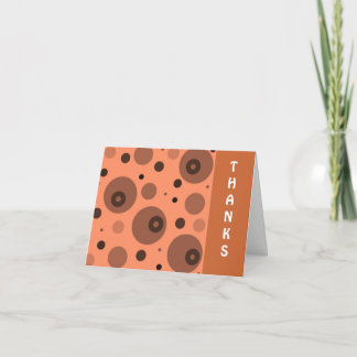 Orange and Brown Circles Thank You Card