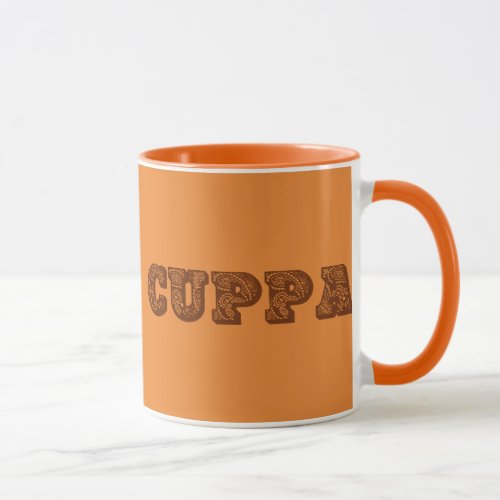Orange and Brown  Have a cuppa coffee or tea mug