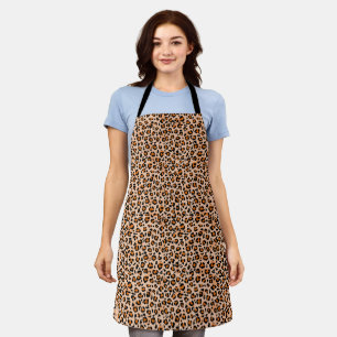 Orange and Brown Leopard Print Apron