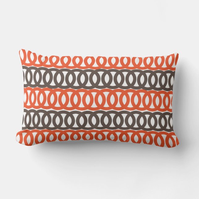 Orange and Brown Loop American MoJo Throw Pillow (Front)