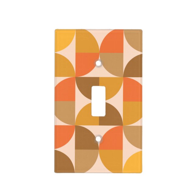 Orange and Brown Mid Century Half Circles  Light Switch Cover (Front)
