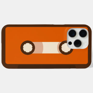 Orange and Brown Retro Cassette Tape iPhone 15 Pro Max Case