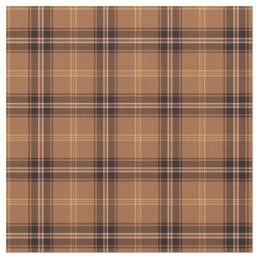 Orange and Brown Rustic Plaid Fabric
