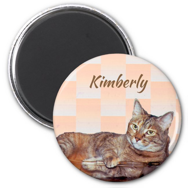 Orange and Brown Tabby Cat Pattern Magnet