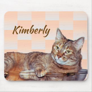 Orange and Brown Tabby Cat Pattern Mousepad