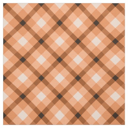 Orange And Brown Tartan Plaid Pattern Fabric