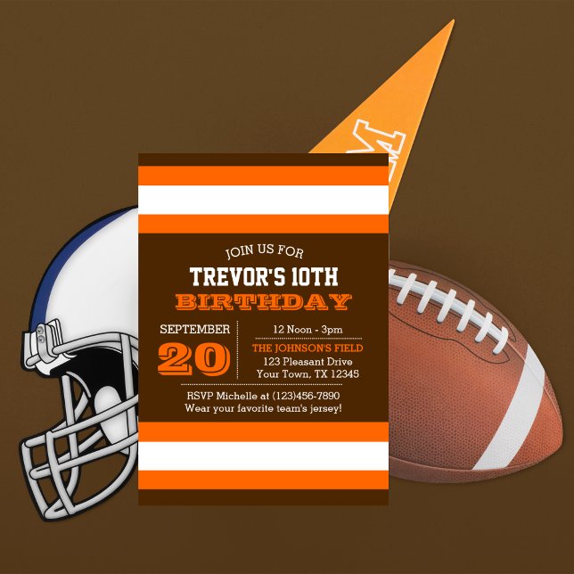 Orange and Brown Team Birthday Invitation (Creator Uploaded)