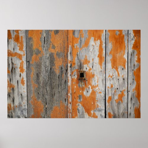 Orange and brown wooden board poster