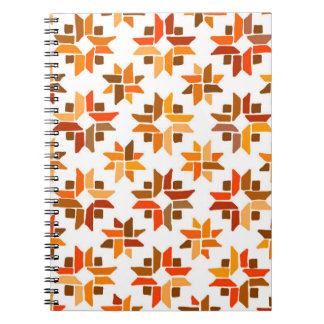 Orange and browns quilt pattern notebook
