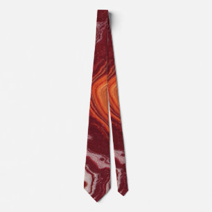 orange and burgundi fluid neck tie