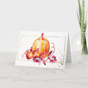 Orange and Burgundy Pumpkin Thanksgiving Card