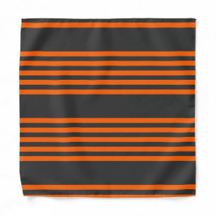 Orange and charcoal five stripes pattern bandana