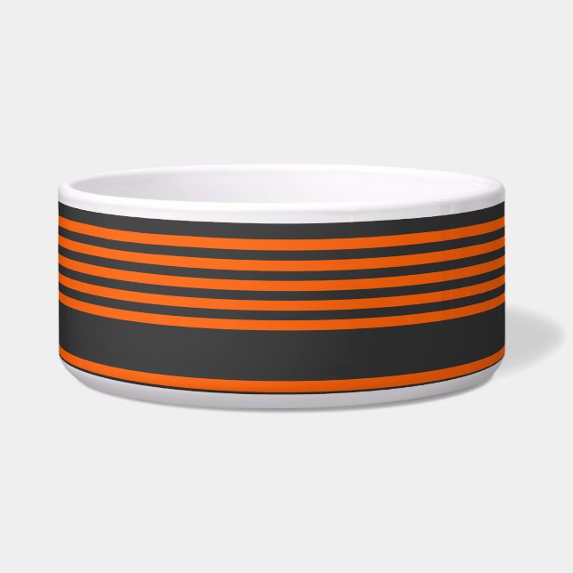 Orange and charcoal five stripes pattern bowl (Front)