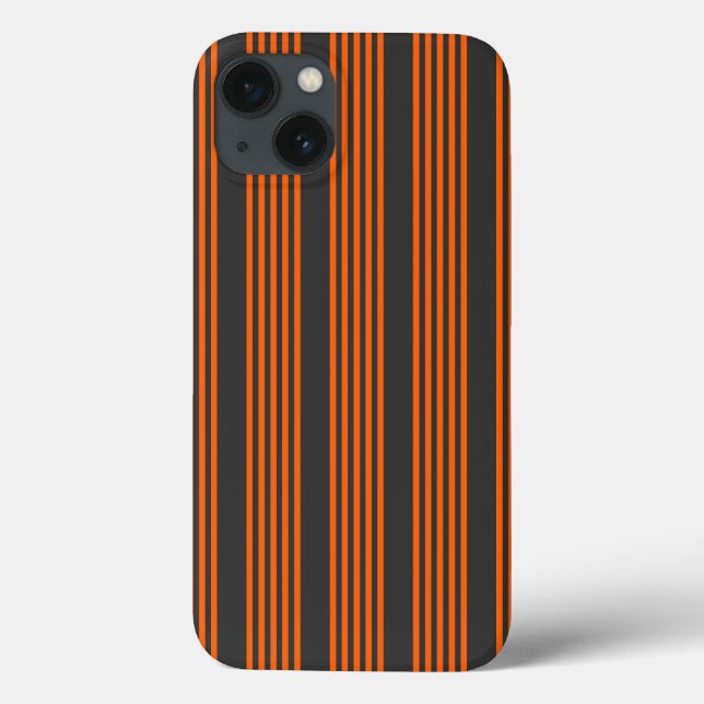 Orange and charcoal five stripes pattern Case-Mate iPhone case (Back)