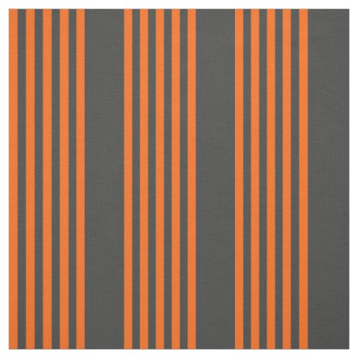 Orange and charcoal five stripes pattern fabric