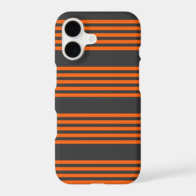 Orange and charcoal five stripes pattern iPhone case (Back)