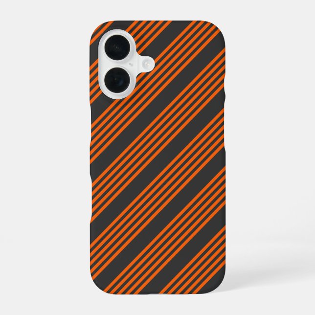Orange and charcoal five stripes pattern iPhone case (Back)